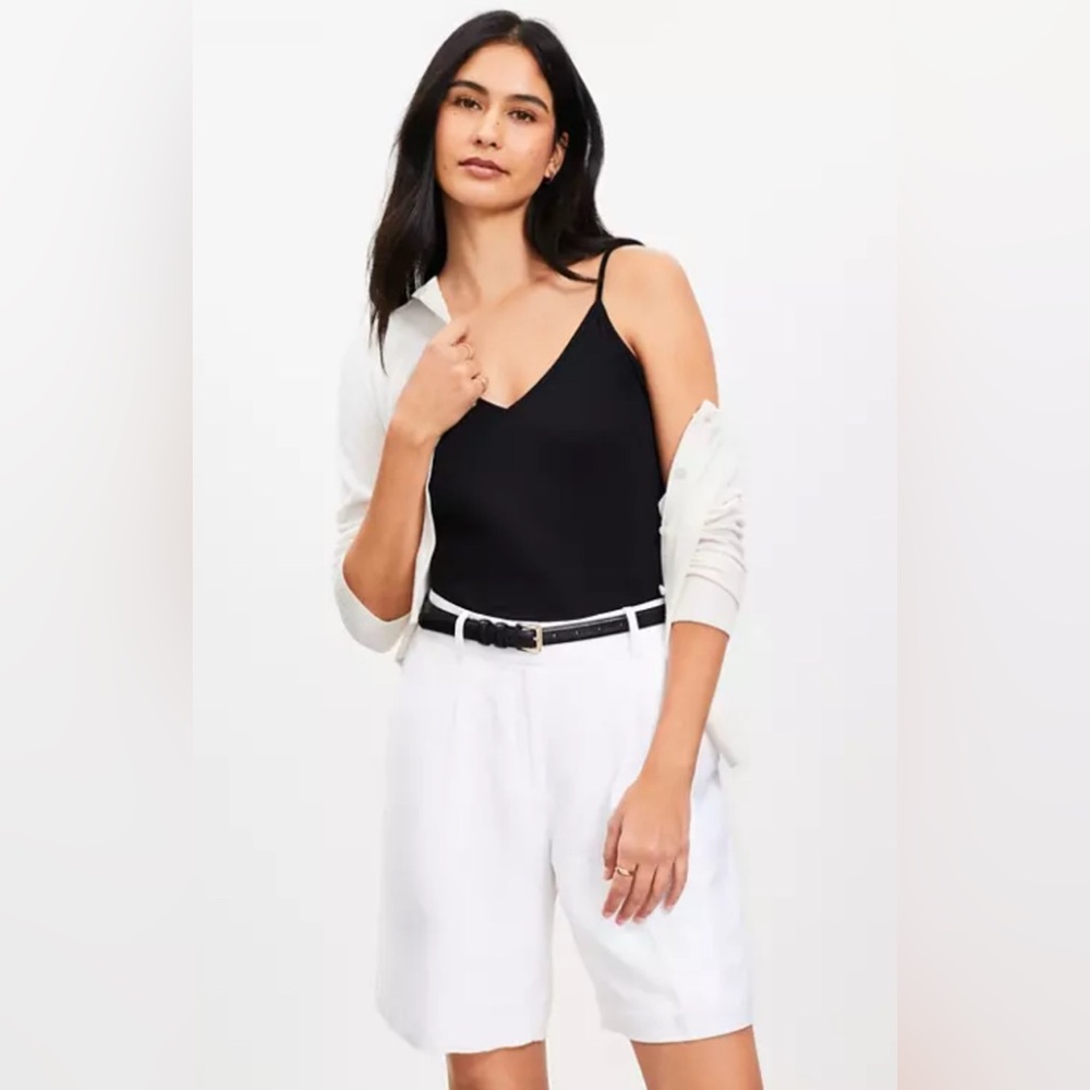 LOFT Peyton Shorts in Linen Blend White Women’s SIZE 8 STYLE # 751683 new w tags